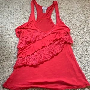 Pinkish- red tank